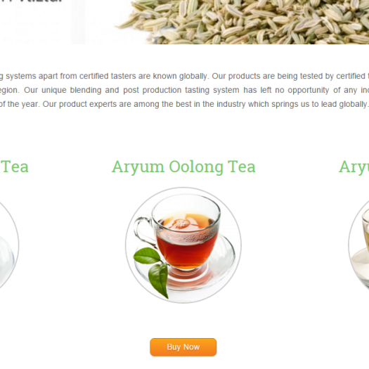 Tea and Spices ecommerce site